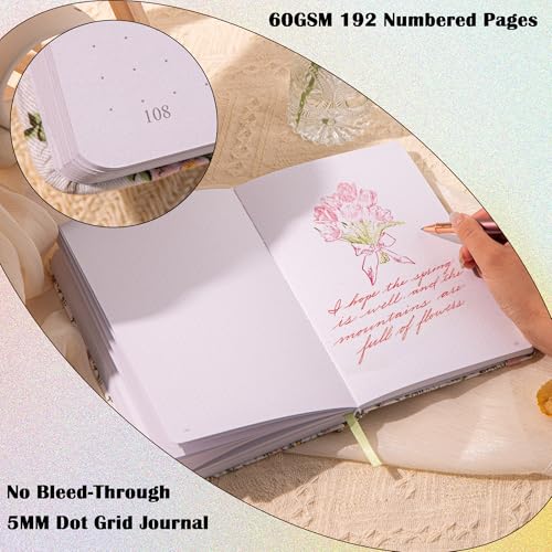 TIEFOSSI Dotted Journal for Women, A5 Dotted Grid Notebook for Writing - color: Pink, size: Dotted
