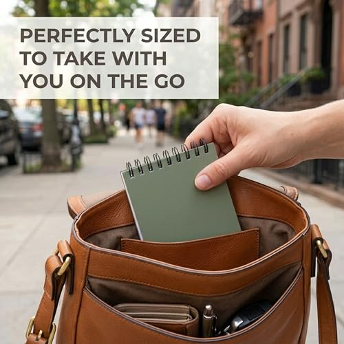 ZICOTO Aesthetic Pocket Notebooks Set Of 8 - Small 3x5 Spiral Notepads - color: Natural Earthy Tones