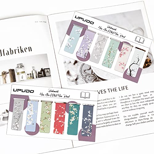 UpUDo 12 Pack Magnetic Bookmark, Book Marker Clip for Teachers, Students, Book Lovers, Printing on 2 Side - color: Style J