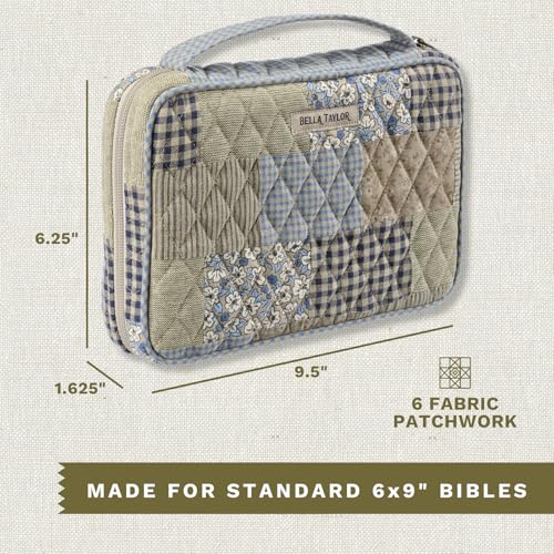 Bella Taylor Small Bible Cover, Quilted Bible Case, Khaki Patchwork - color: Khaki Patchwork, size: Small