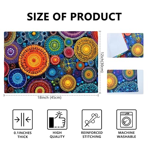 Bohemia Table Placemats Set of 4 Place Mats Linen Wipeable Placemats Waterproof Rectangle Table Mat for Kitchen Dining Dinner 18 X 12 Inch - color: Bohemia