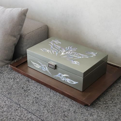 MADDesign Mother of Pearl Watch Box Jewelry Organizer (Metallic Silver) - color: Metallic Silver