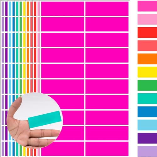 YSHIHE Colored Label Stickers,12 Colors,3 x 1 Inch Folder Labels-480 Pcs