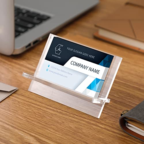 Sintuff 4 Pack Acrylic Business Card Holders, Desktop Card Display Stand