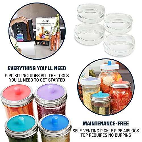 Masontops Complete Mason Jar Fermentation Kit - Easy Small/Regular Mouth Jars Vegetable Fermenting Set - DIY Equipment Essentials - size: Regular Mouth
