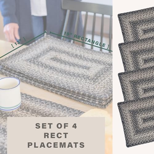 Homespice Flint Hill Jute Braided Placemats, Rect 13x19 Set of 4 - color: Flint Hill