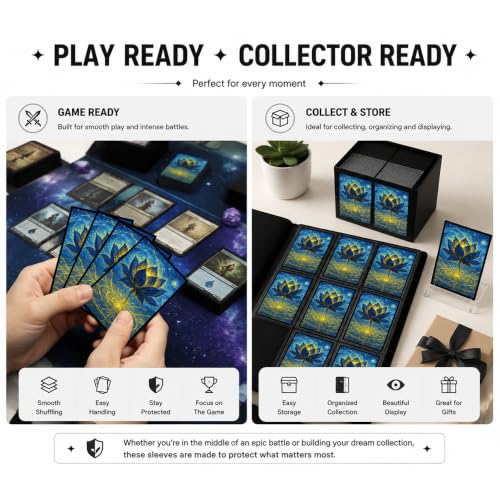 100 PCS TCG/MTG Card Sleeves, Matte Back Anti-Slip & Easy Shuffling Applicable to OCG CCG DTCG PTCG, 2.6 x 3.6 in Standard Size Cards (Summon The Black Lotus) - color: Summon the Black Lotus