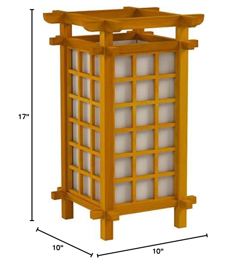 Red Lantern 17" Ido Lamp, Honey - color: Honey