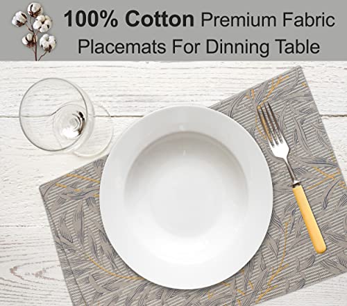 Ruvanti Placemats Set of 6, 100% Cotton Place Mats of 13"x19" – Leafy - color: Leafy