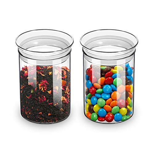 ZENS 15oz Glass Jars with Airtight Lid, Set of 2 Small Glass Storage Jars - size: 3-15oz 2Pack
