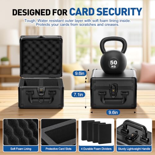 Graded Card Case, Sturdy Solid Protection Slab Box with 4 Foam Stoppers Holds 60+ PSA, Fits PSA, CSG, BGS, TopLoader and Magnetic Holder, Slab Case for Sports Baseball Trading Graded Card Storage Box - size: Graded Card Case