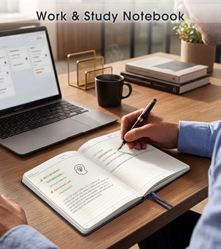 Lined Journal Notebook, A5 Hardcover Leather Journals for Writing, 160 Numbered Pages, 5.7'' x 8.3'' Journaling Notebooks for Men Women, Thick Paper College Ruled Journal for Work Office School, Navy - color: Navy, size: Lined