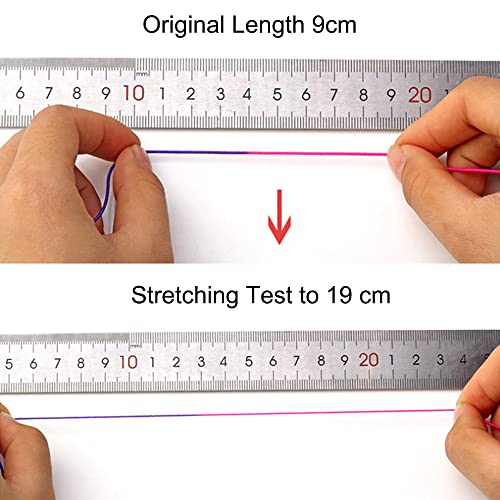 LUSTEMBER 1mm Stretchy Bracelet String, Sturdy Rainbow Elastic String Elastic Cord for Jewelry Making, Necklaces, Beading and Crafts - size: 164 Feet