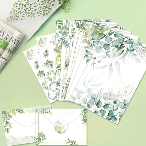 160 Pcs Stationery Paper Envelopes Set - color: Tree Leaf