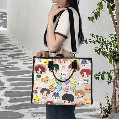 LEVLO Korean Group Stay Cosmetic Makeup Bag Korean Group Fans Gift Korean Group Cartoon Member Makeup Zipper Pouch Bag (SK LT) - color: SKZ LT
