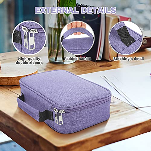 Number-one Large Capacity Pencil Case, 72 Slots Colored Pencil Pouch Bag Portable Pencil Holder Stationery Organizer with Compartments for Office and Travel, Purple - color: Pueple