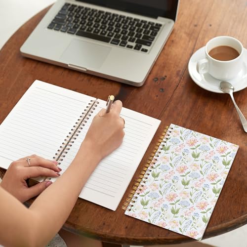 VIIJJUE Floral Notebook, Flower Journals for Writing, Hardcover Spiral Notebooks, 5.5x8.3 Inch - color: Full-page flower-04
