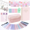 XKDOUS 40 Bible Study Kit, Journaling Supplies for Women with Case, Pink - color: Pink