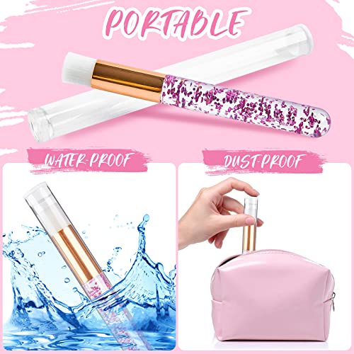 TUZAZO 40 PCS Pink Lash Shampoo Brushes with Travel Tubes - style: 20 Brushes + 20 Tubes, Pink
