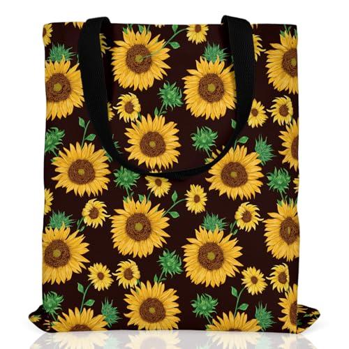 Aesthetic Canvas Tote Bag for Women,Tote Bag,Reusable Shopping Bags - color: Sunflower