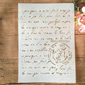 TIAMECH A4 Reusable Vintage Script Stamp Stencil for Painting - style: Script Stamp