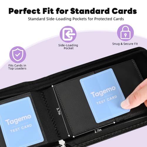 2 Pocket Mini Card Binder - Small Trading Card Album with Zipper,80 Pockets PU Leather Holder, Side-Loading Small TCG Binder for Standard Anime & Sports Cards - color: White, size: 2-Pocket