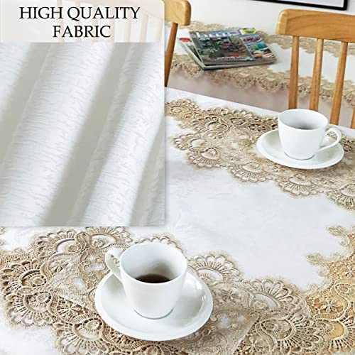Lace Placemats Set of 6 Washable Beige 12x18inch - color: Carnation-beige, size: 6pcs