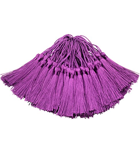 100Pcs 5 Inch Silky Bookmark Tassels for Jewelry, Souvenir(Aubergine) - color: Aubergine