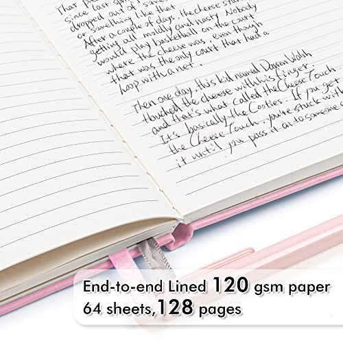 feela 24 Pack Journal Notebook Bulk for Work, Business Notebook Hardcover Lined Writing Journal with Pen Holder for Men Women Note Taking, with 24 Black Pens, 120 GSM, 5.1”x8.3”, A5, Rose Pink - color: 24 Rose Pink