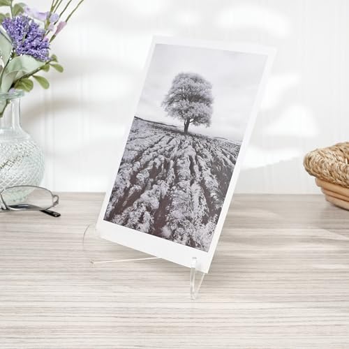 Plymor Clear Acrylic 60-Degree Angle Easel With Shallow Support Ledges, 6" H x 4.5" W x 3.5" D - size: 6" x 4.5" x 3.5"