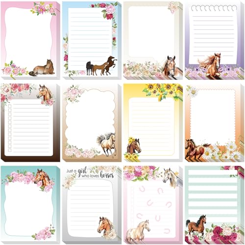 Chiisong 12 Pcs Horse Sticky Notes Horse Gifts for Women - style: Horse Style