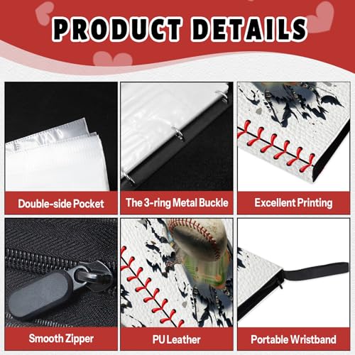 Baseball Card Binder 4 Pocket - Baseball Kids Trading Card Binder, Sport Trading Game 400 Pockets Cards Album, Collectible Cards Holder Gifts, Collection Binders Gifts for Kids - color: S.Baseball, size: 400 Pockets