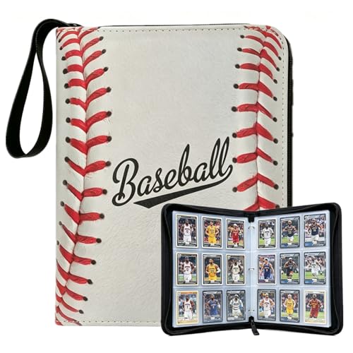 Baseball Trading Card Binder 9 Pocket, Card Binder for 900 Pockets Card, 50 Sleeves Double-Sided Storage, Premium Card Book Holder, for Trading Cards, Cards Sleeves Card, Game, Sport Card (Baseball) - color: White