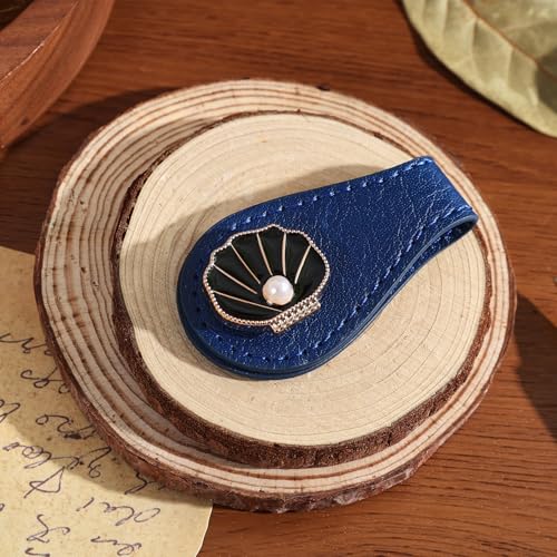 2PCS Magnetic Bookmarks with Pen Clip, Leather Bookmarks for Women, Magnetic Pen Holder Book Accessories, Gold Shell - style: Gold Shell
