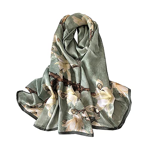 ANDANTINO 100% Silk Long Scarf-Women Large Oblong Shawls with Gift Packed - color: Pale Green