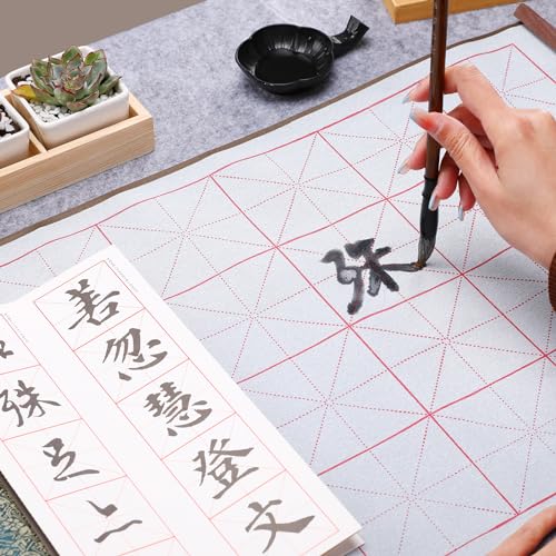 MEGREZ Reusable Water Writing Calligraphy Cloth Set No Ink Practice Kit - color: Dark Green