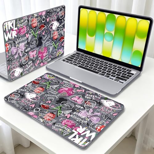 Graffiti Pattern Clear Black Case for 2026 MacBook Neo 13 Inch A3404 - color: Graffiti