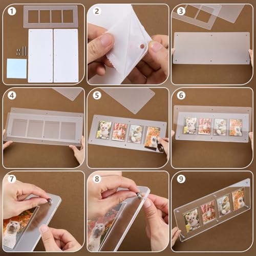 PH PandaHall 4-Slot Acrylic Trading Card Display Case Clear Baseball Cards Display Frame Collectibles Sports Card Stands Cards Displaying Wall with Screw for Pictures Photo Storage Displaying