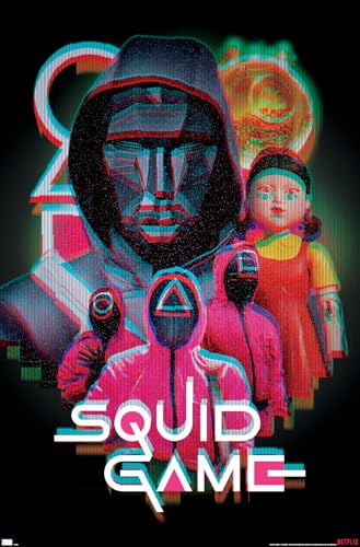 Netflix Squid Game: Season 2 - Group Glitch Wall Poster, 34L" x 22.4W", Premium Unframed Version - color: Premium Unframed Version, size: 34"L x 22.4"W