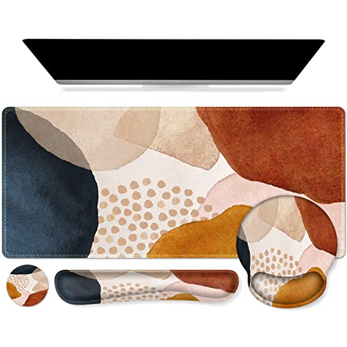 iCasso Table Mat for Workspace, Color Block 35.4"x15.7" Keyboard Mat - color: Color Block