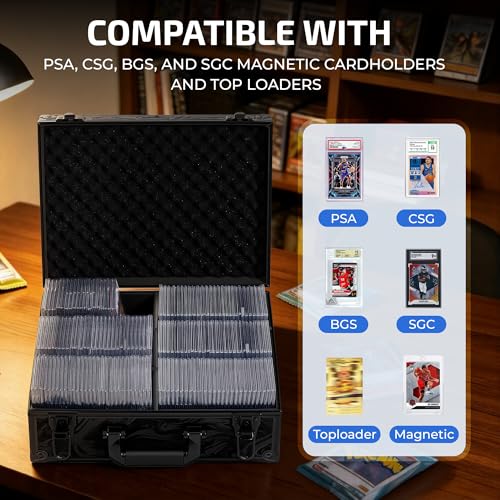 Top Loader Trading Card Storage Case for Sports Cards Graded Cards - color: Ink Black