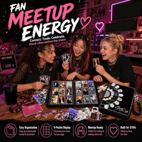 Stray Photocards Binder 1008 Pockets, Stray Fans Gifts & SKZOO Merch Collectors, 9-Pocket Portable Waterproof Display Kpop Photo Cards Collector Ablum Holder Book with 56 Removable Sleeves - Album