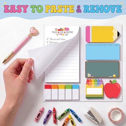 BEAWART Teacher Sticky Notes Set, Colorful Classroom Appreciation Gift - color: Sticky Notes Colorful Teacher