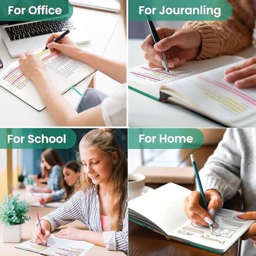 Taja Pretty Dotted Journal for Women, Aesthetic Hardcover Leather Journal - color: R-Emerald Shores, size: B-Dotted