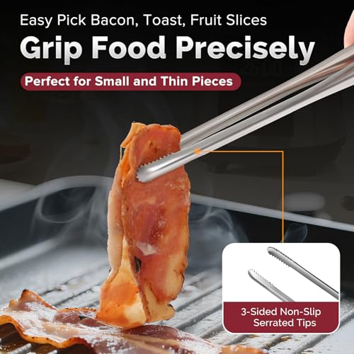 Precise Serrated Non-Slip Tips Cooking Tongs 2 Set (11.5" & 13.5") - size: 11.5"+13.5"