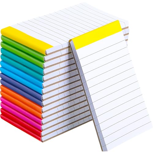 16 Pcs Small Notepads 3'' x 5'' Lined Writing Note Pad, Vibrant Color - color: White, style: Line