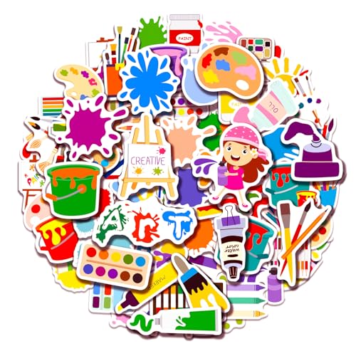 100 Pack Art Painting Stickers, Artistic Painting Party Favors Gifts, Birthday Decorations Gifts