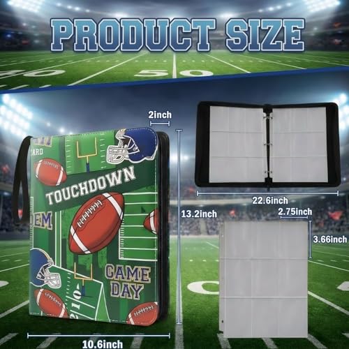 Card Binder 9 Pocket, TouchDown Football, 900 Cards, PU Leather - color: TouchDown Football
