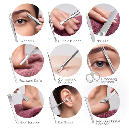 Utopia Care Manicure Set Professional Nail Clippers Kit - color: Purple, size: Pack of 16