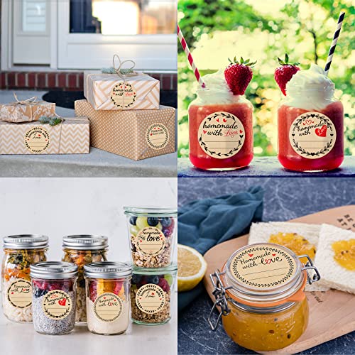 Fancy Land 500 Homemade with Love Stickers Canning Labels for Baked Goods